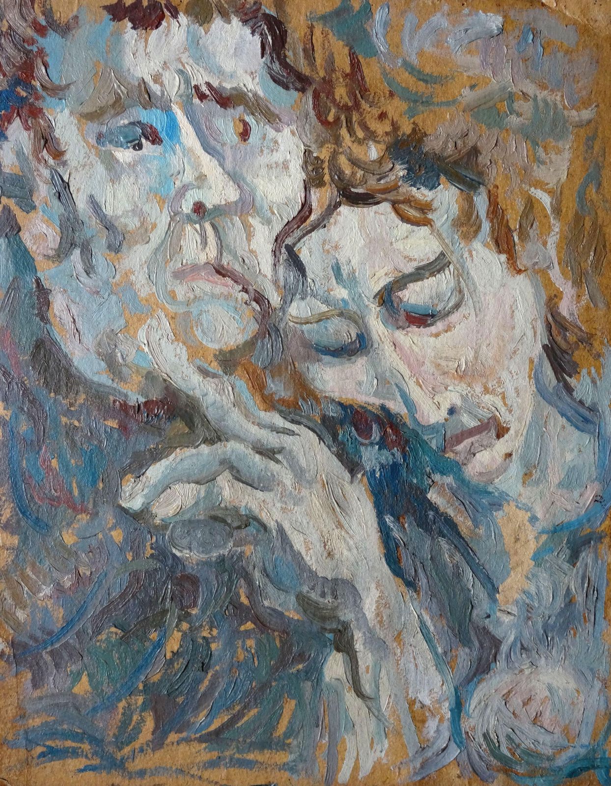 Vladimir Glushenkov Together. Cardboard, Oil