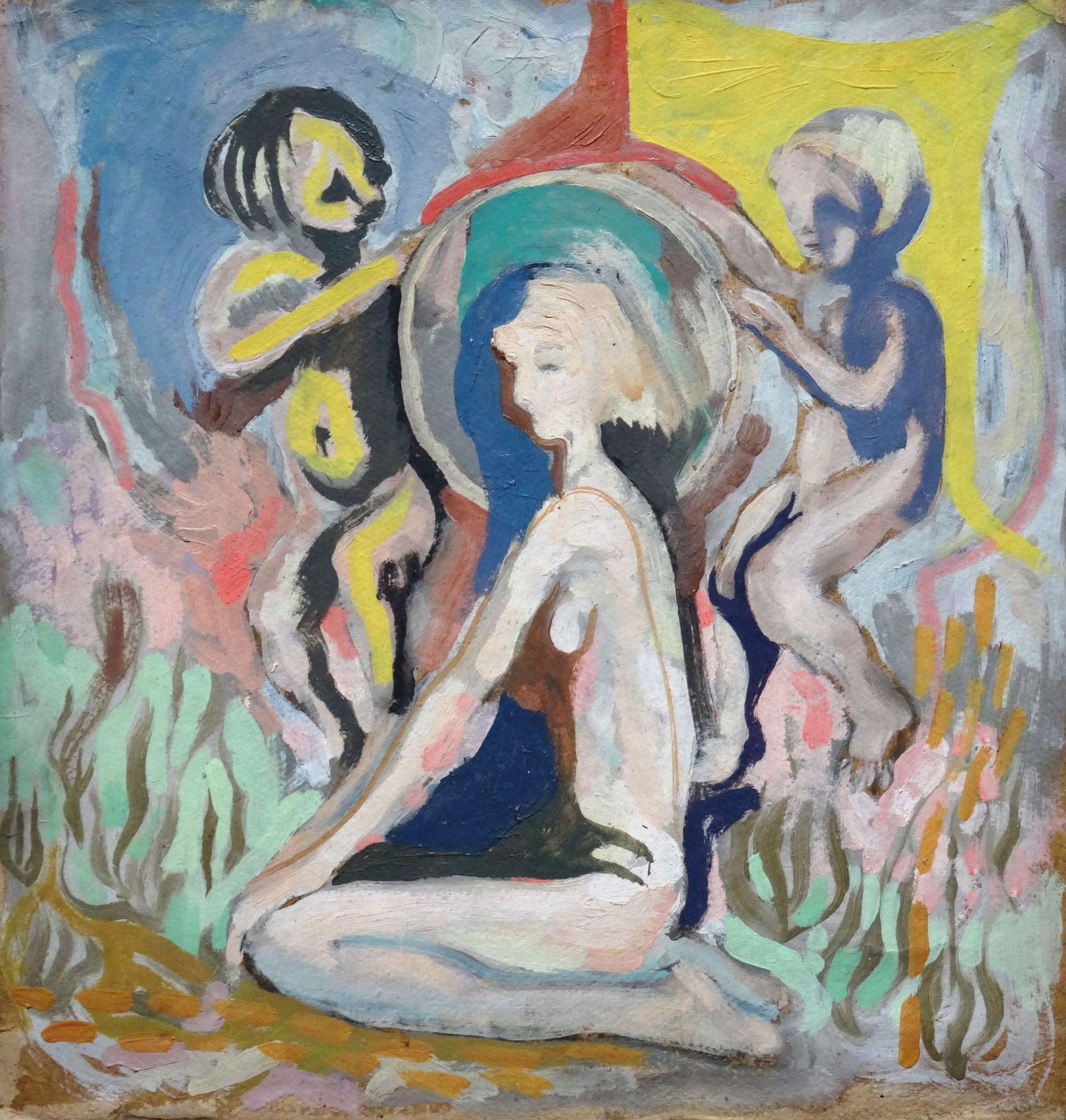 Vladimir Glushenkov Mom. Cardboard, Oil, Double Sided