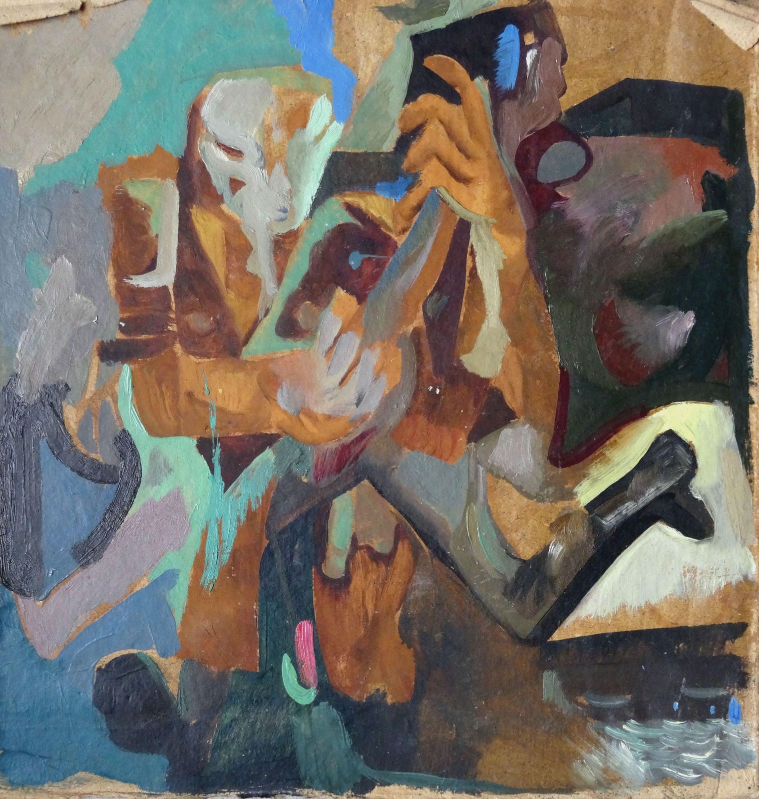 Vladimir Glushenkov Mom. Cardboard, Oil, Double Sided photo Art