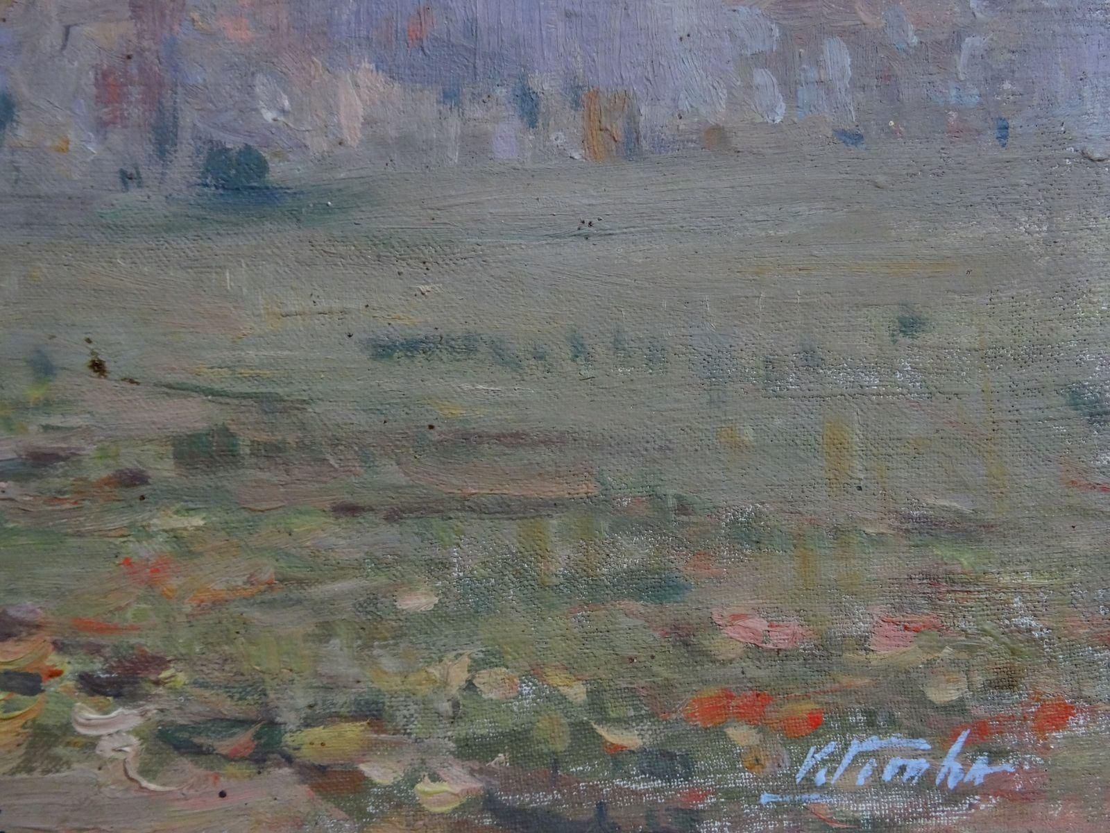 Voldemars Vimba Landscape, 1950s. Oil On Canvas, Plywood photo furniture
