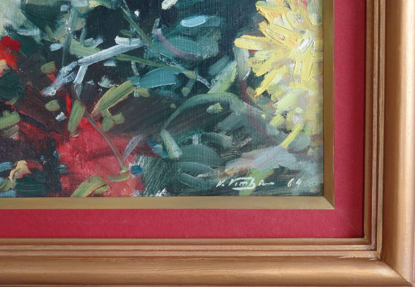 Voldemars Vimba The Flowers. Colorful Asters. 1964. Oil On Canvas, Board photo for sale