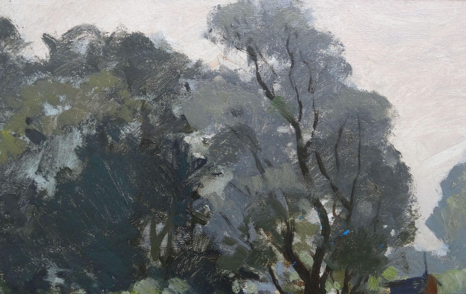 Alfejs Bromults The Lakeshore. 1972, Oil On Cardboard photo vinterior