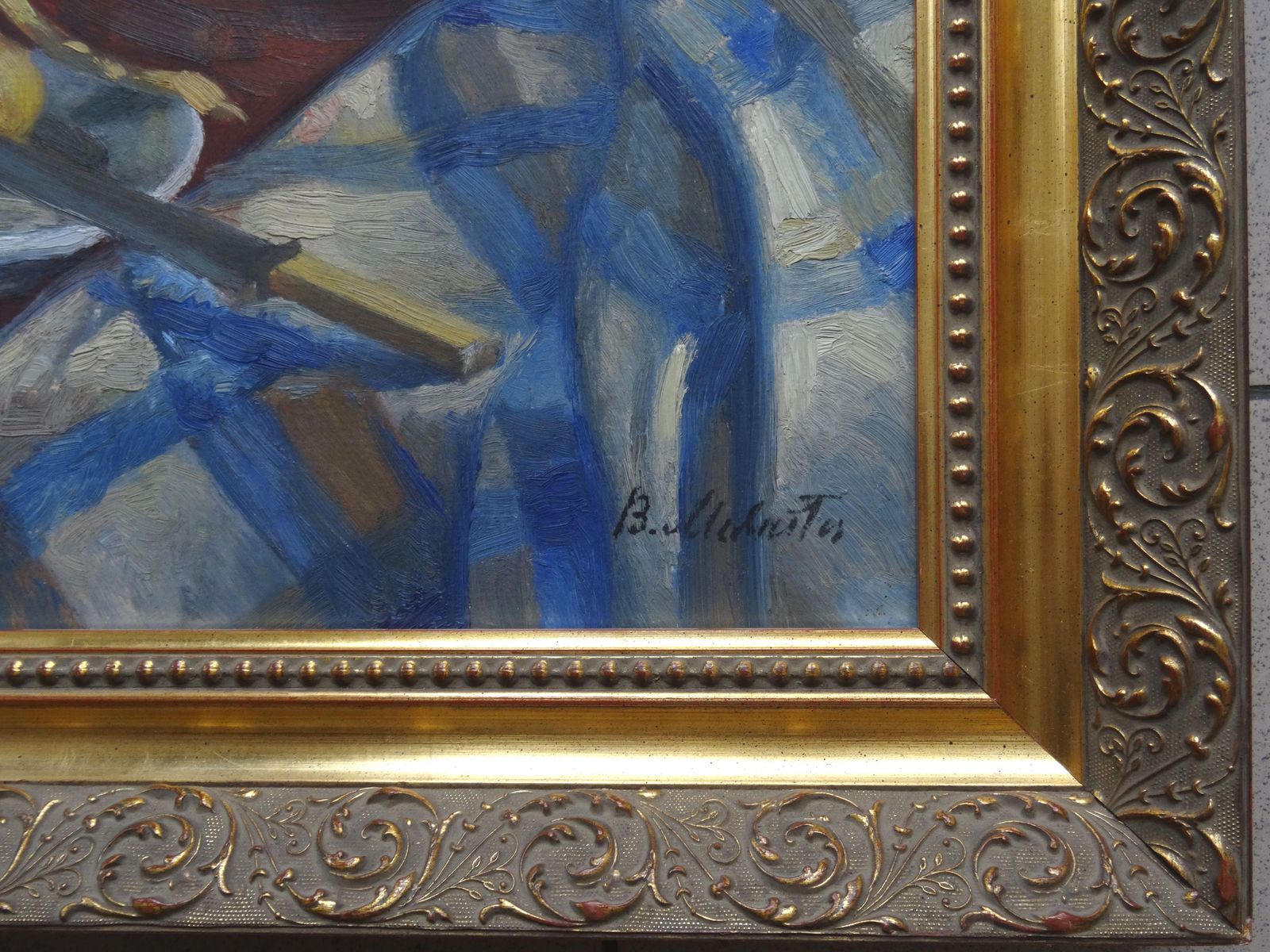 Bernards Mednitis Still Life With Blue Coffee Pot. Oil On Cardboard, 1978 photo for sale