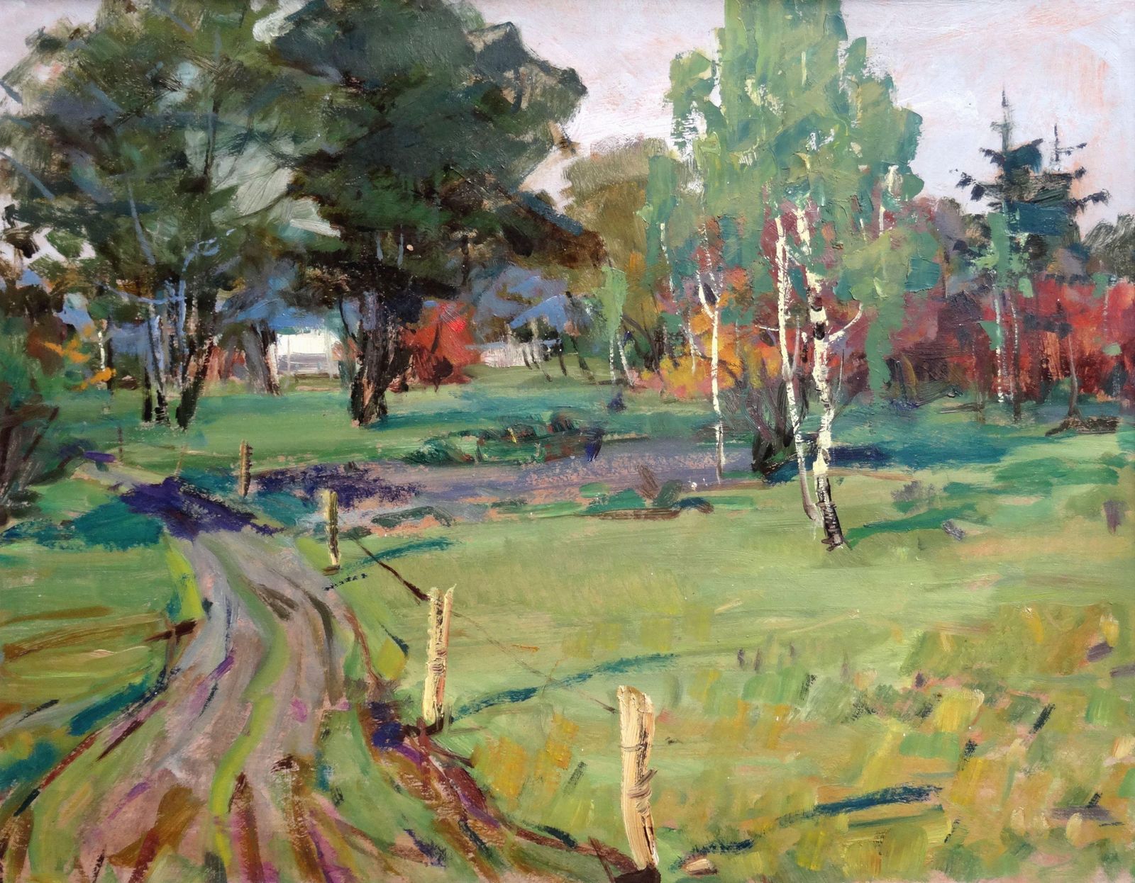 Konstantins Andrejevs Village.  Oil On Cardboard1975