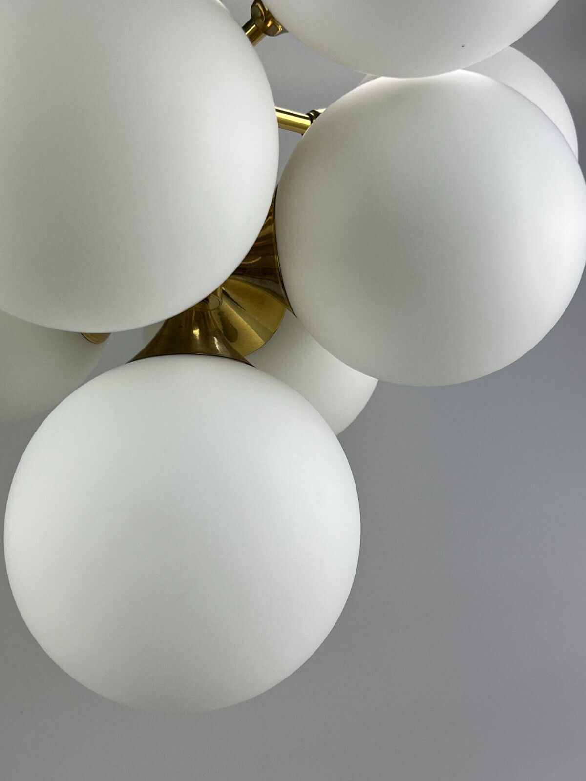 60s 70s 9 Flame Sputnik Chandelier Kaiser Leuchten Opal Glass Design photo vintage