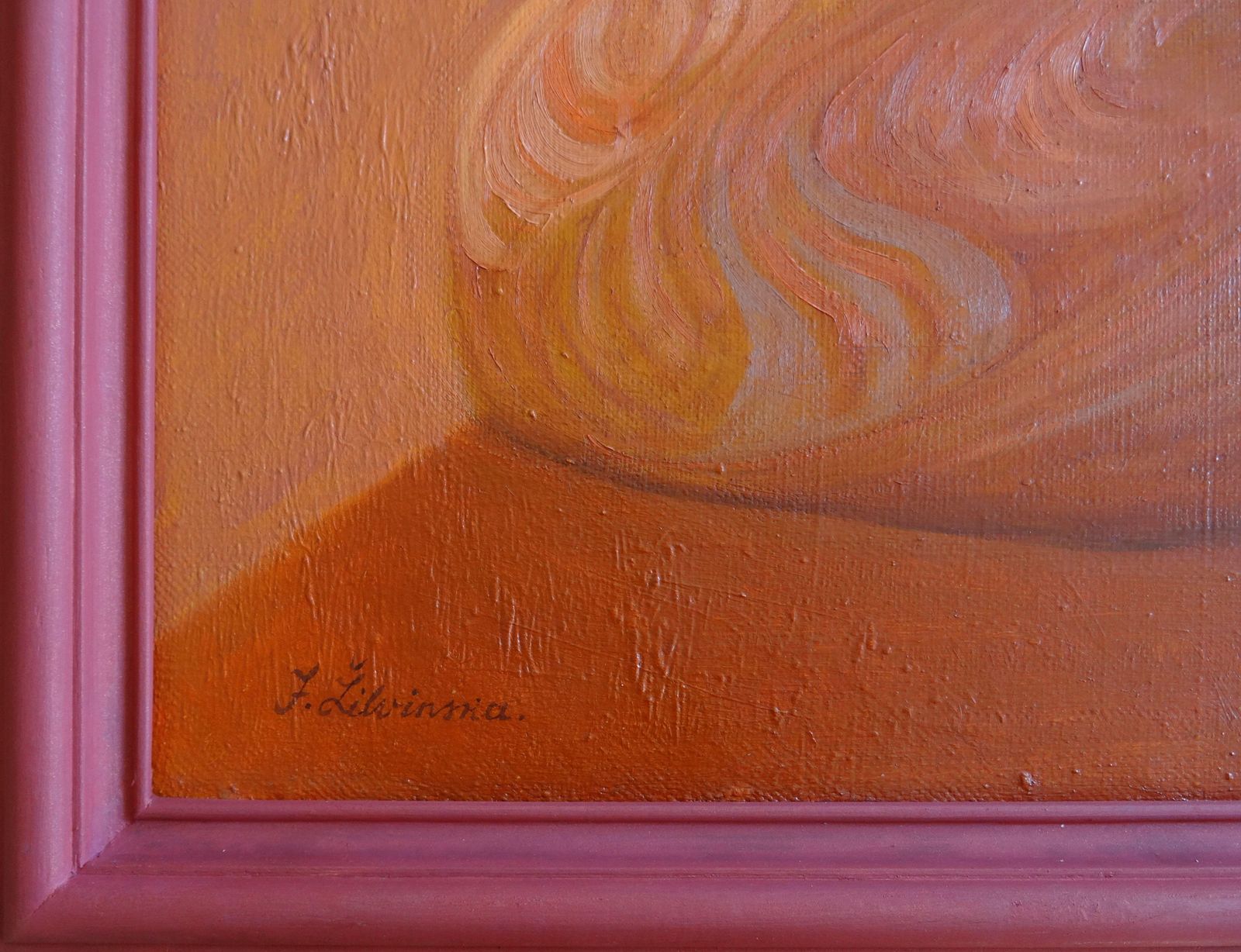 Jadviga Zjilvinska The Japanese,  Oil On Canvas 1970 photo furniture