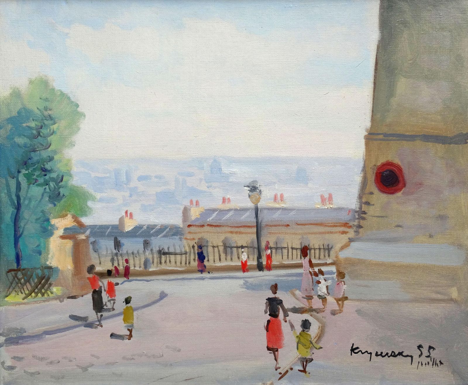 Mykola Krychevsky View Of Paris From Montmartre.Oil On Canvas, 1955