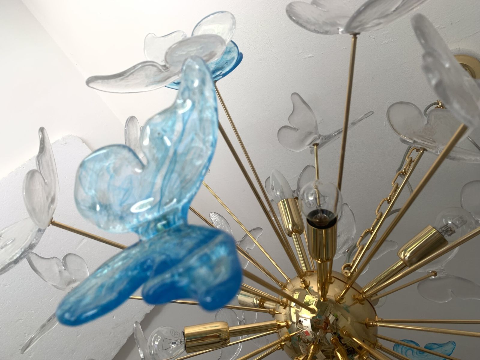 Butterfly Chandelier Sputnik Murano Glass Italian Handmade photo vinterior