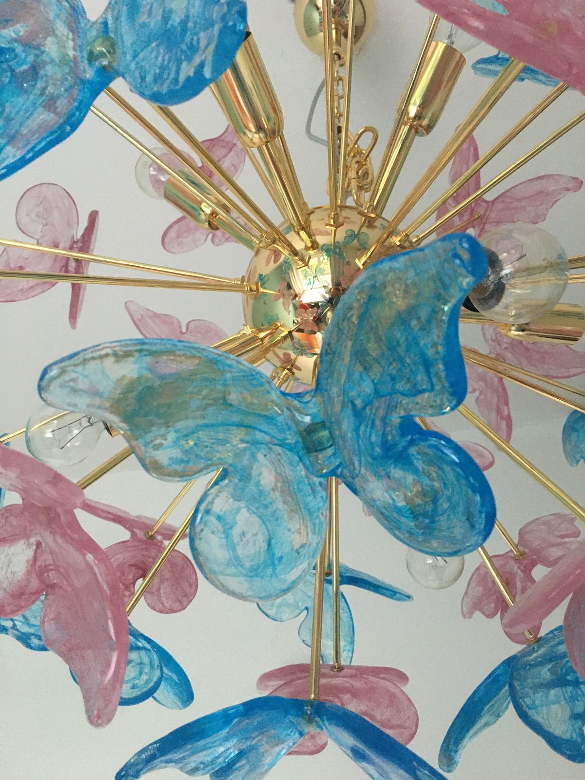 Butterfly Chandelier Sputnik Murano Glass Italian Handmade photo vinterior