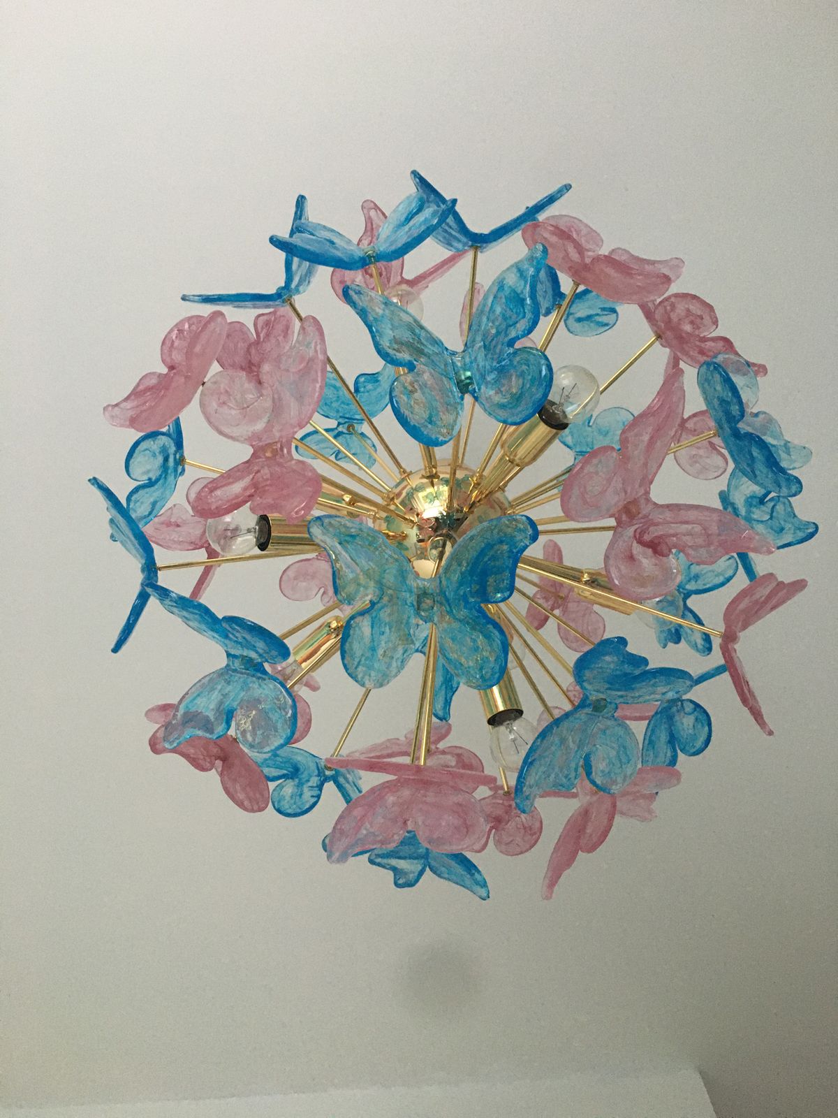 Butterfly Chandelier Sputnik Murano Glass Italian Handmade photo vintage