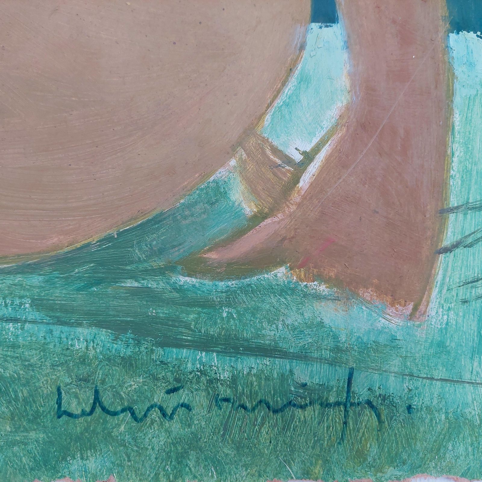 Laimdots Murnieks Blonde. Oil On Cardboard 1996 photo furniture