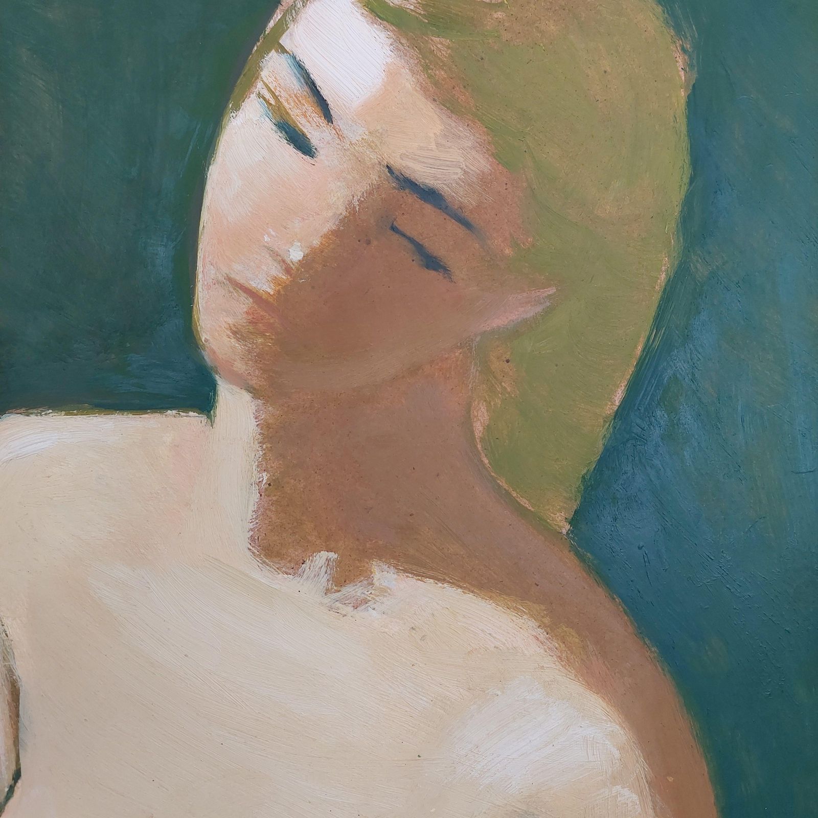 Laimdots Murnieks Blonde. Oil On Cardboard 1996 photo for sale