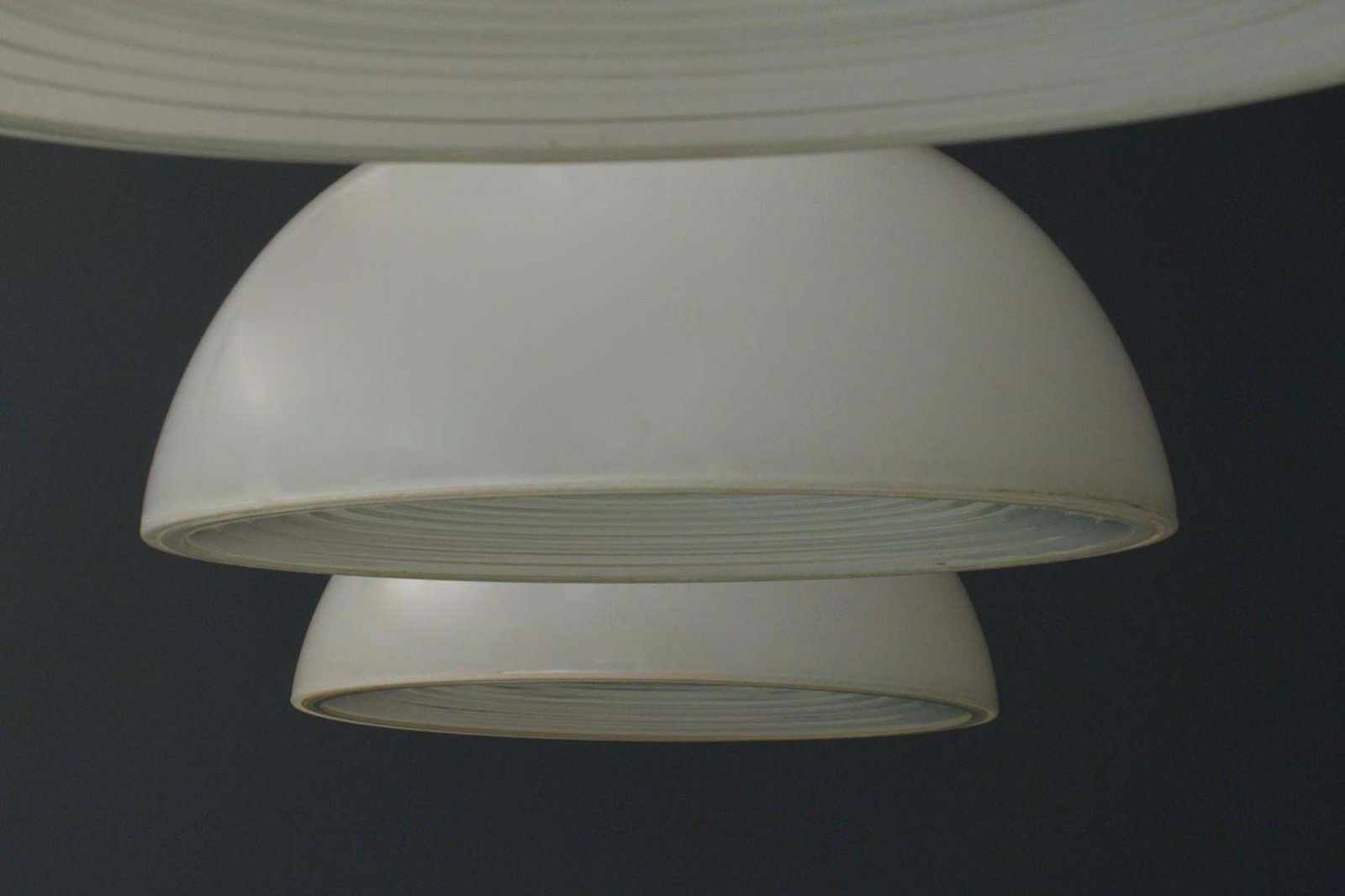Set Of 4 Mathieu Mategot For Holophane Ceiling Lamps In Metal And Glass 1950's photo vintage