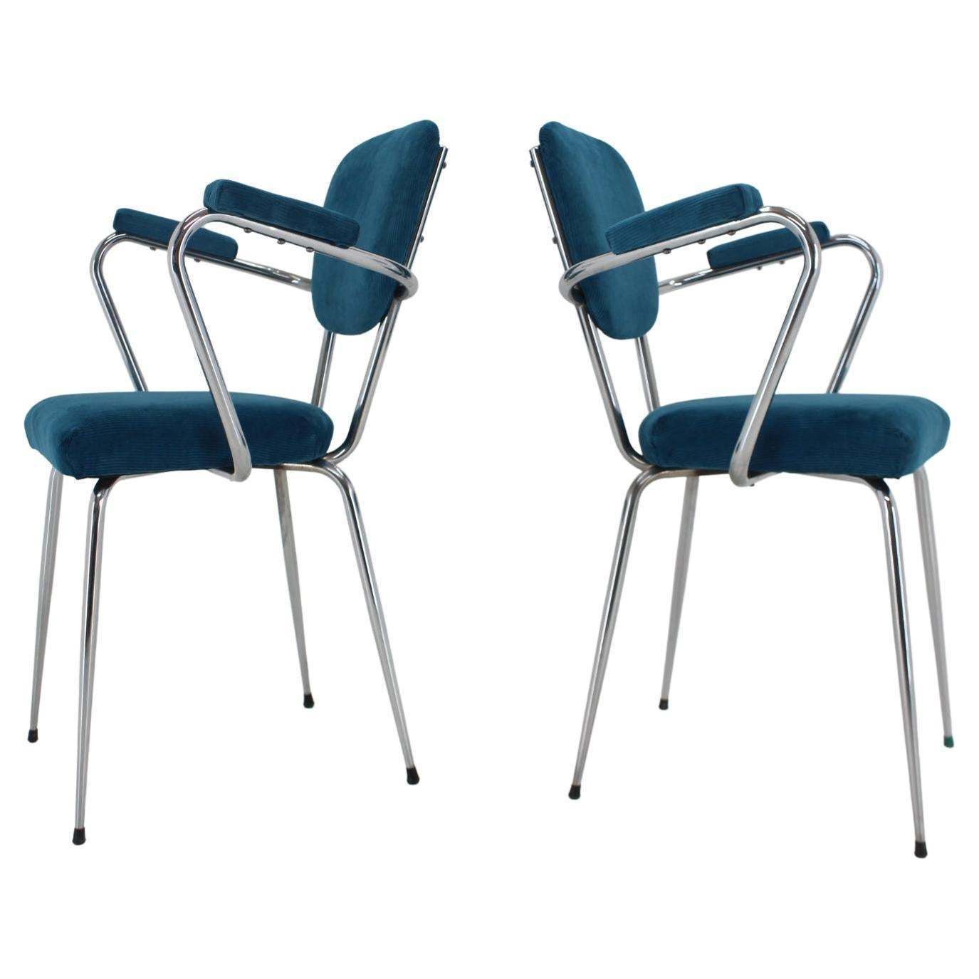 1960s Pair Of Italian Armchairs In Corduroy