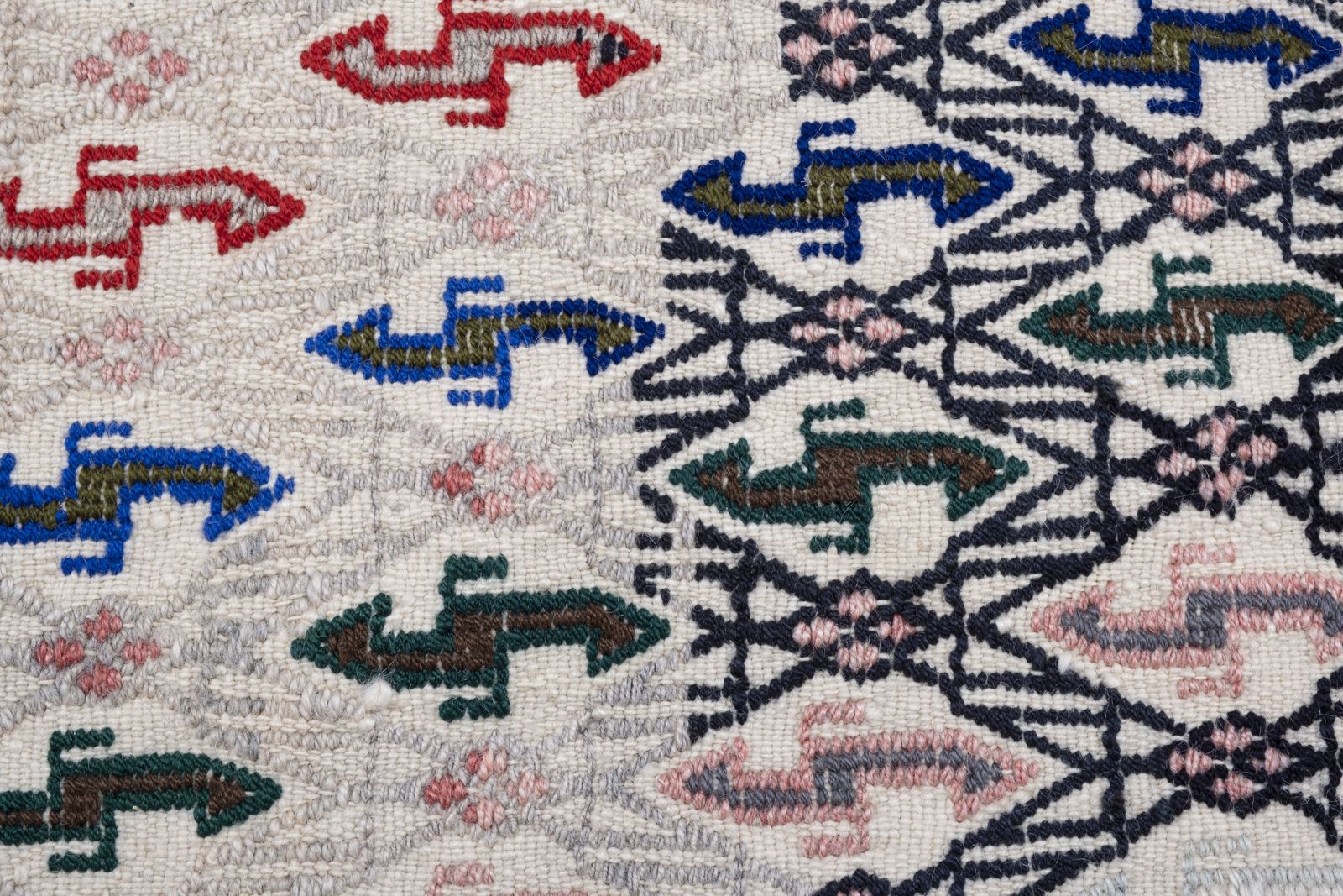 Textiles Vintage Natural Jajim Turkish Wool Kilim Rug photo