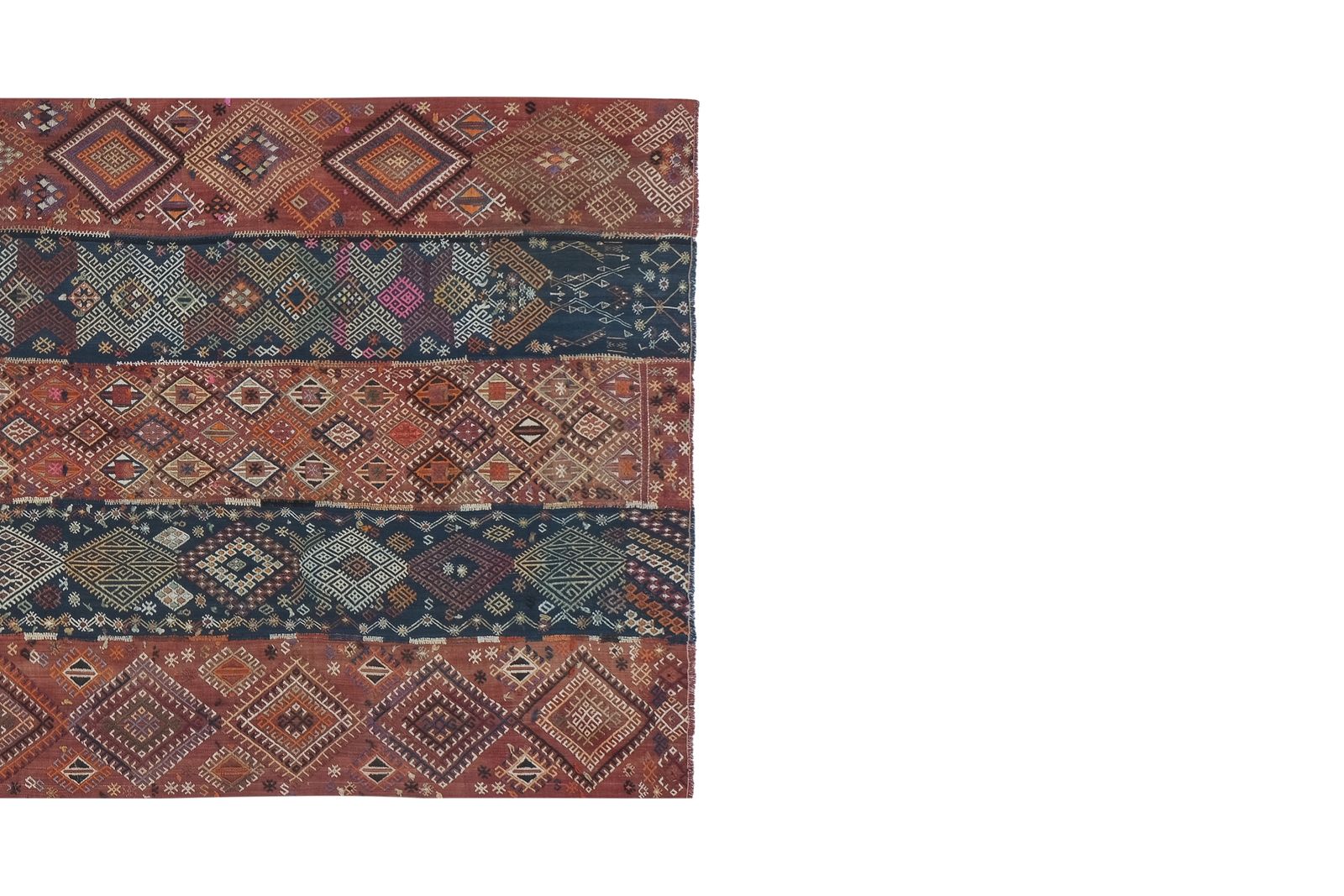 1960s Turkish Cicim Kilim Embroidered Rug 5'1" X 12'4" photo furniture