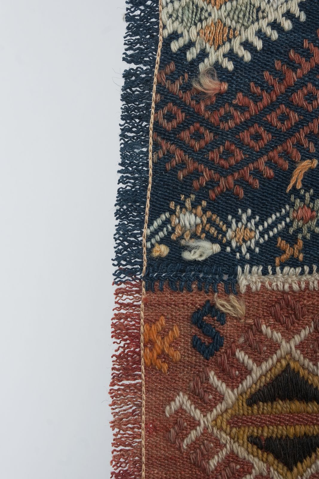 1960s Turkish Cicim Kilim Embroidered Rug 5'1" X 12'4" photo Textiles