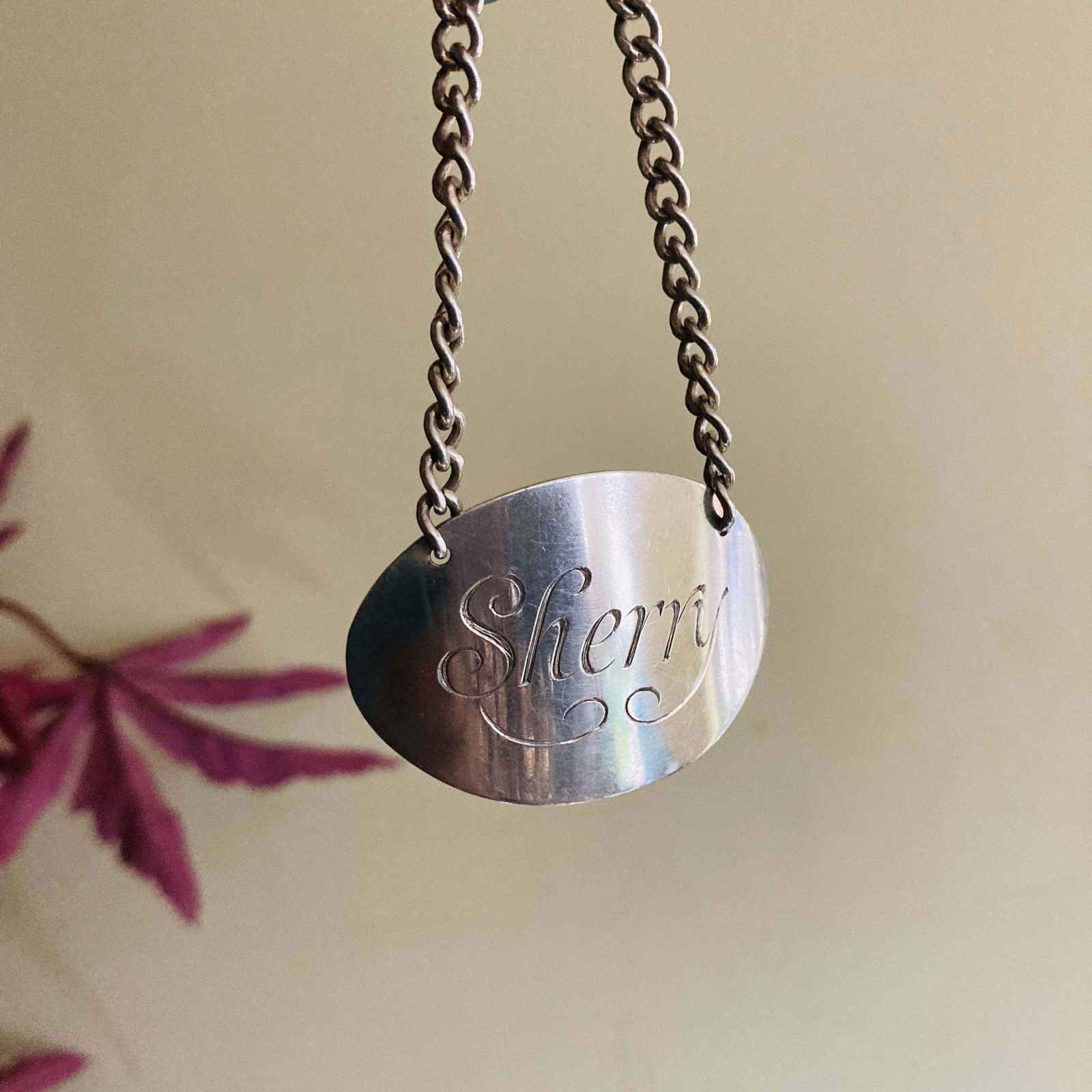 Sterling Silver Decanter Label Sherry photo Home Decor