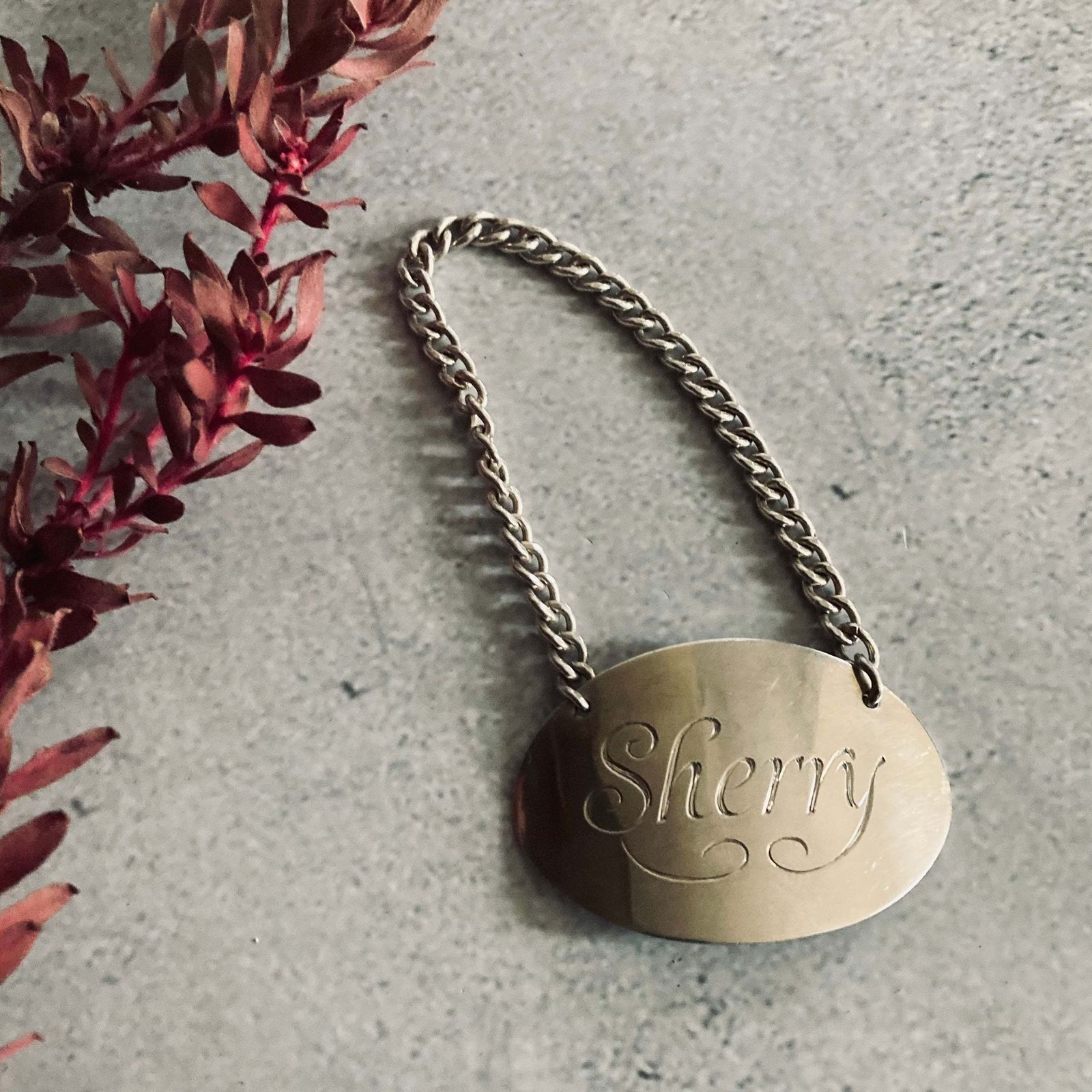 Sterling Silver Decanter Label Sherry