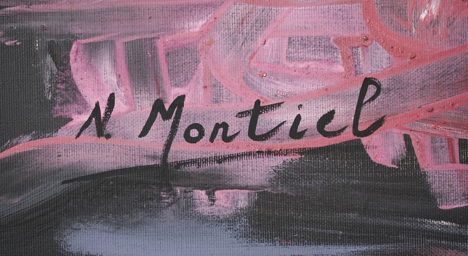 photo for sale N. Montiel – Abstract, Jaren 1970, Olieverf Op Doek