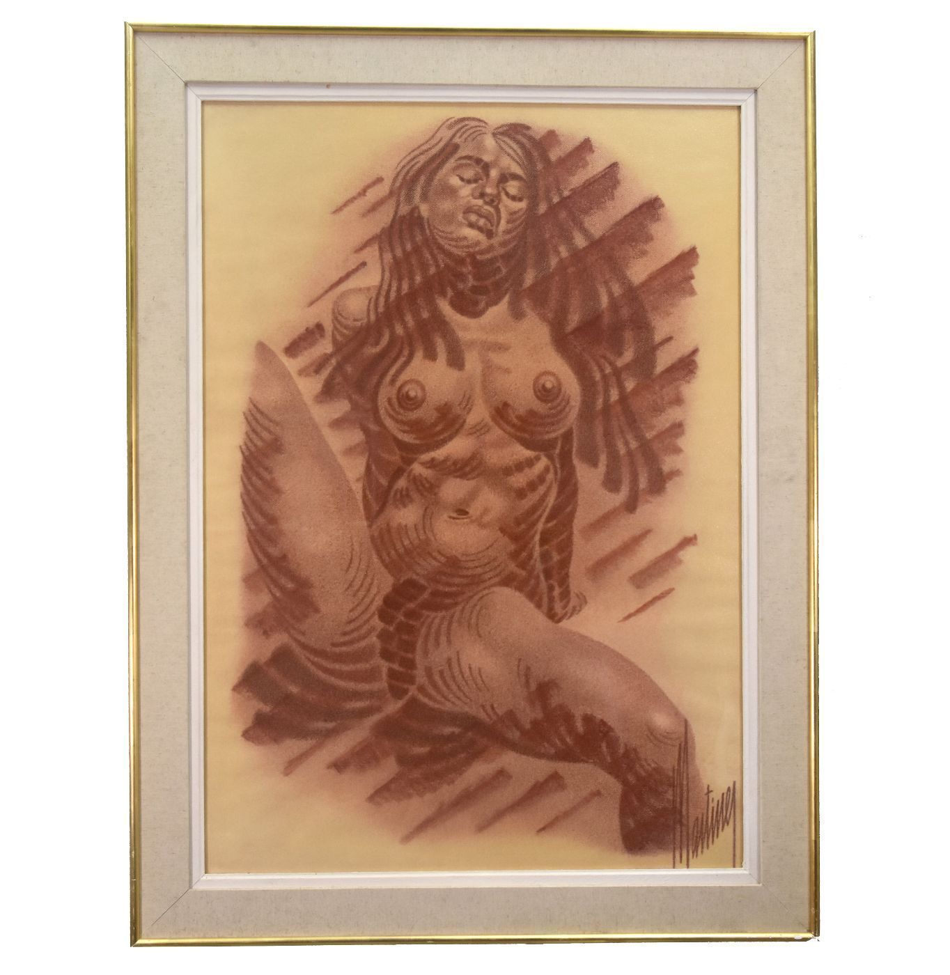 Woman In Charcoal And Sanguine French School Martinez