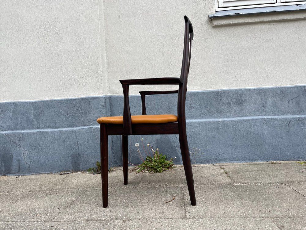 Scandinavian Modern Mahogany And Leather Armchair From Dof, 1970s photo vinterior