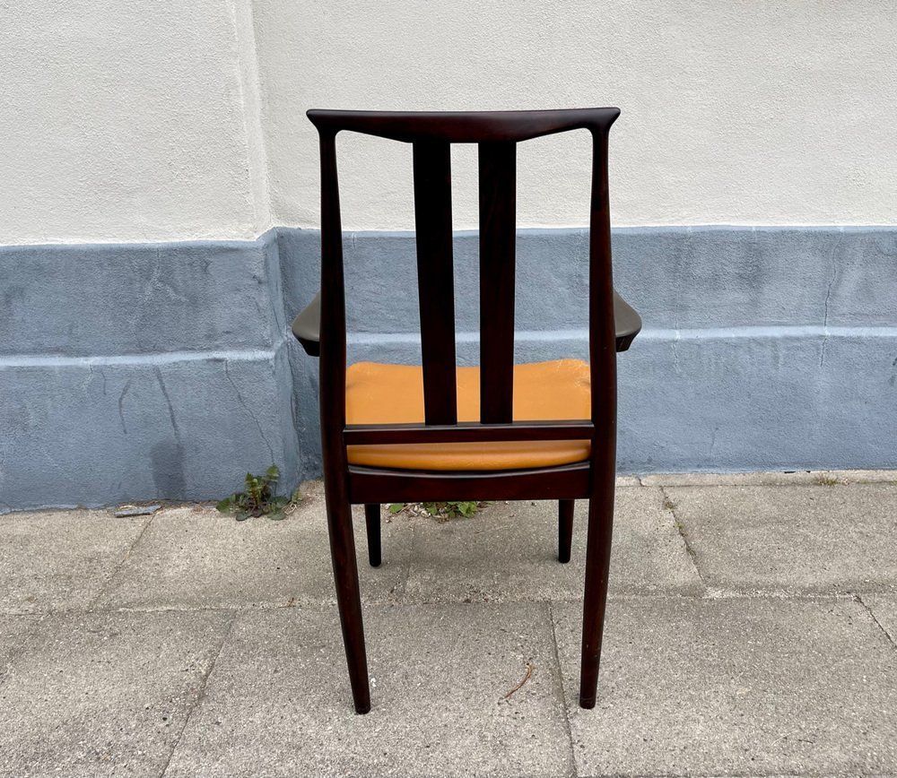 Scandinavian Modern Mahogany And Leather Armchair From Dof, 1970s photo vintage