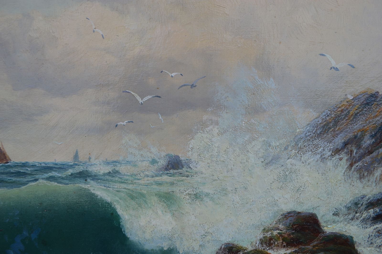 Edward Moore Seascape Oil Painting C,1896 photo for sale