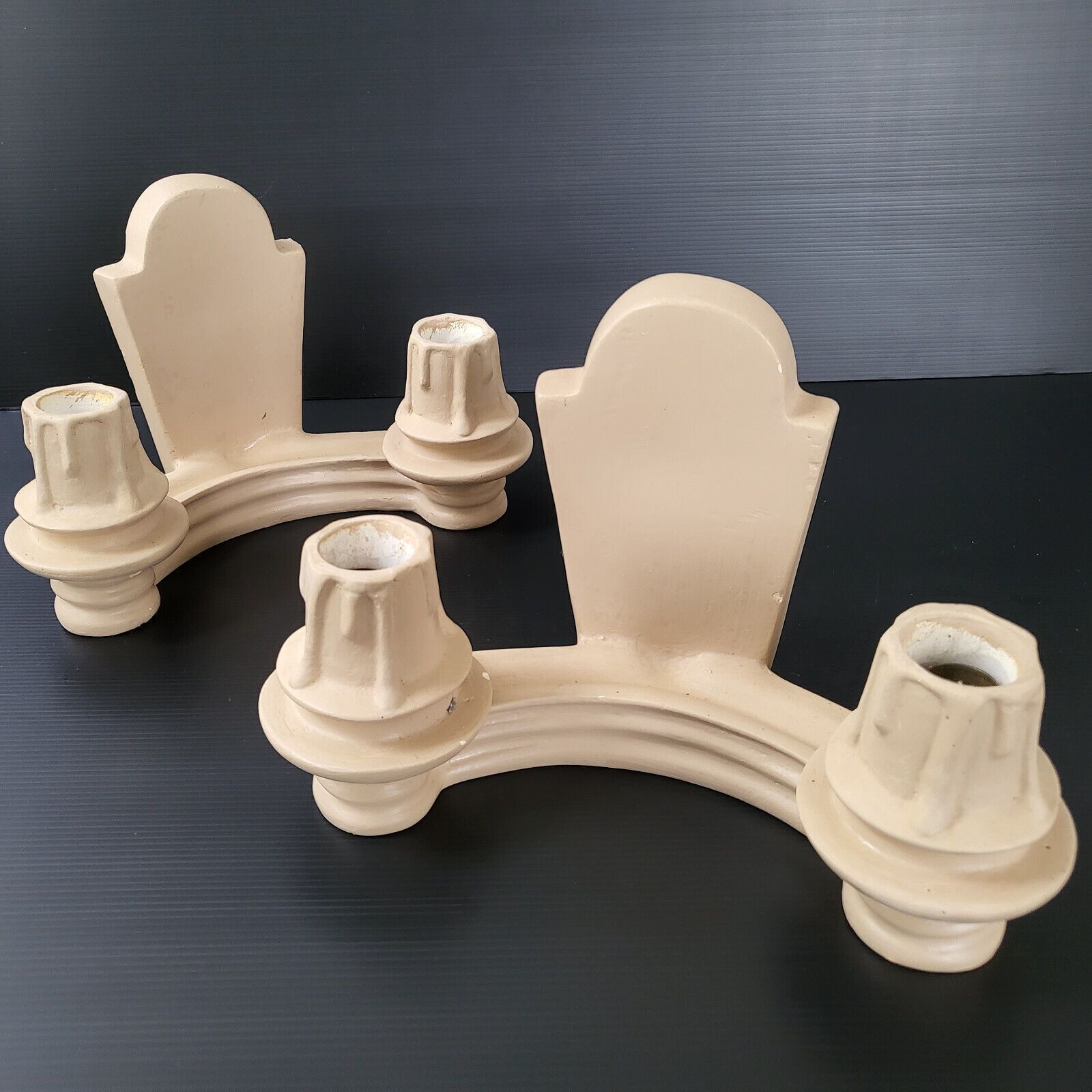 Superb Pair Of Vintage 1940 Plaster Wall Lights 40s 1940s 40s