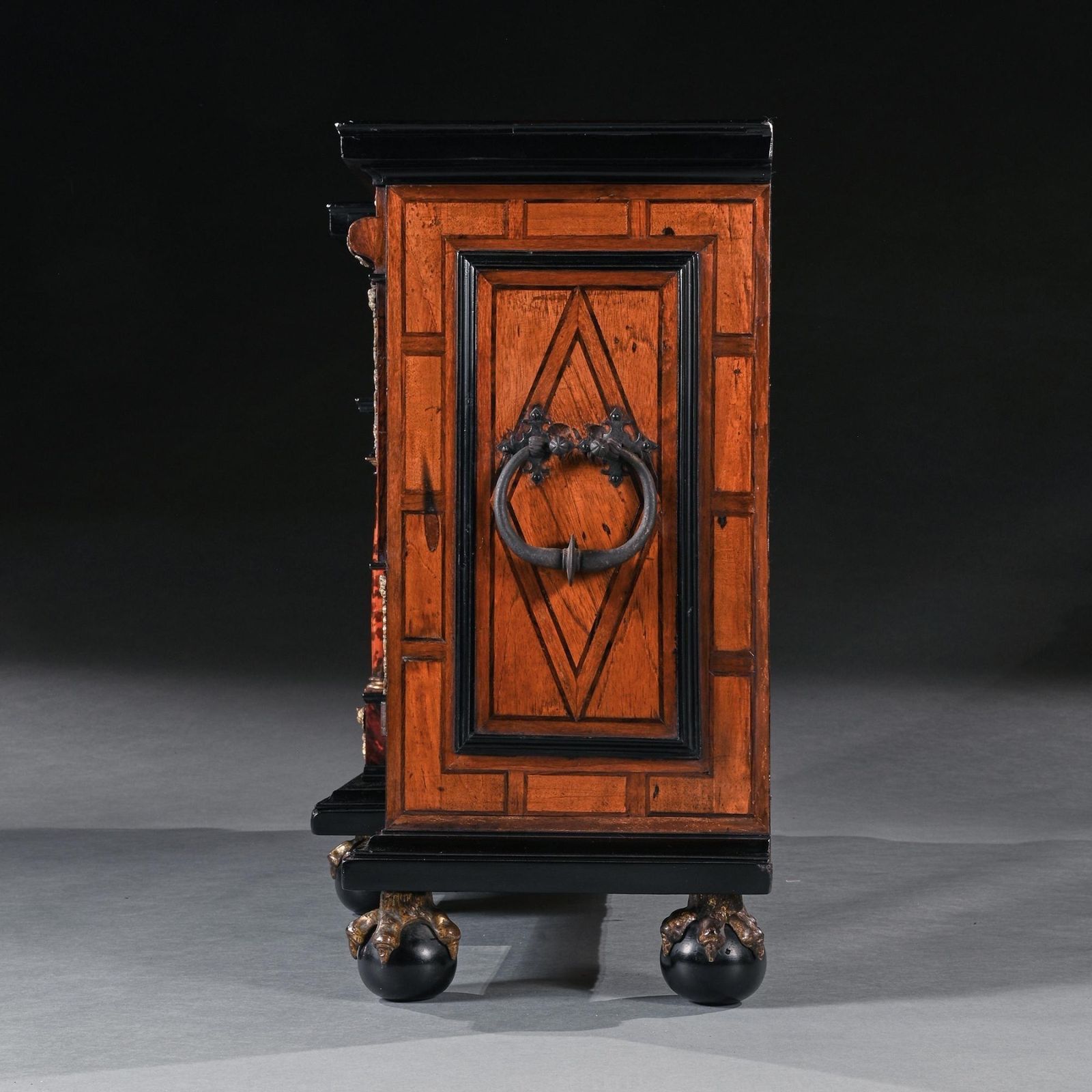 Rare Pair Of 17th Century Spanish Baroque Gilt Bronze Mounted Ebonised And Tortoiseshell Cabinets photo vinterior