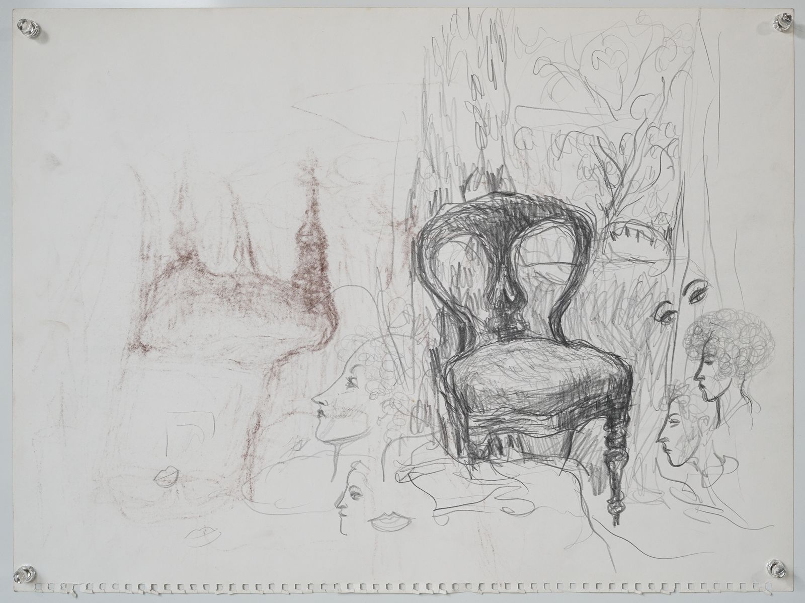 Vier Inktstudies Van Uiteenlopende Onderwerpen photo Kunst