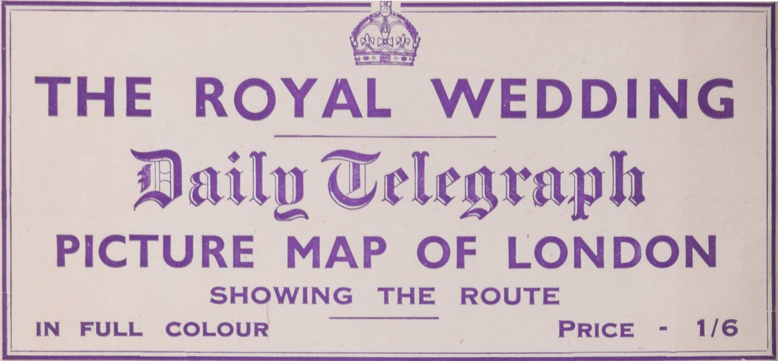 The Royal Wedding: Picture Map Of The Route Through London (1947) photo Art