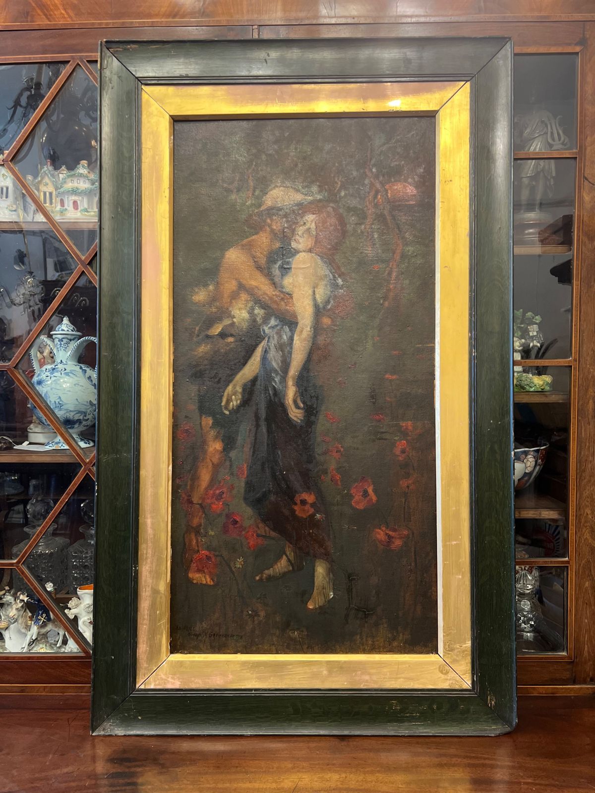 C1920s Copy Of An Idyll Study ( M Greiffenhagen) Oil Painting On Board photo vinterior