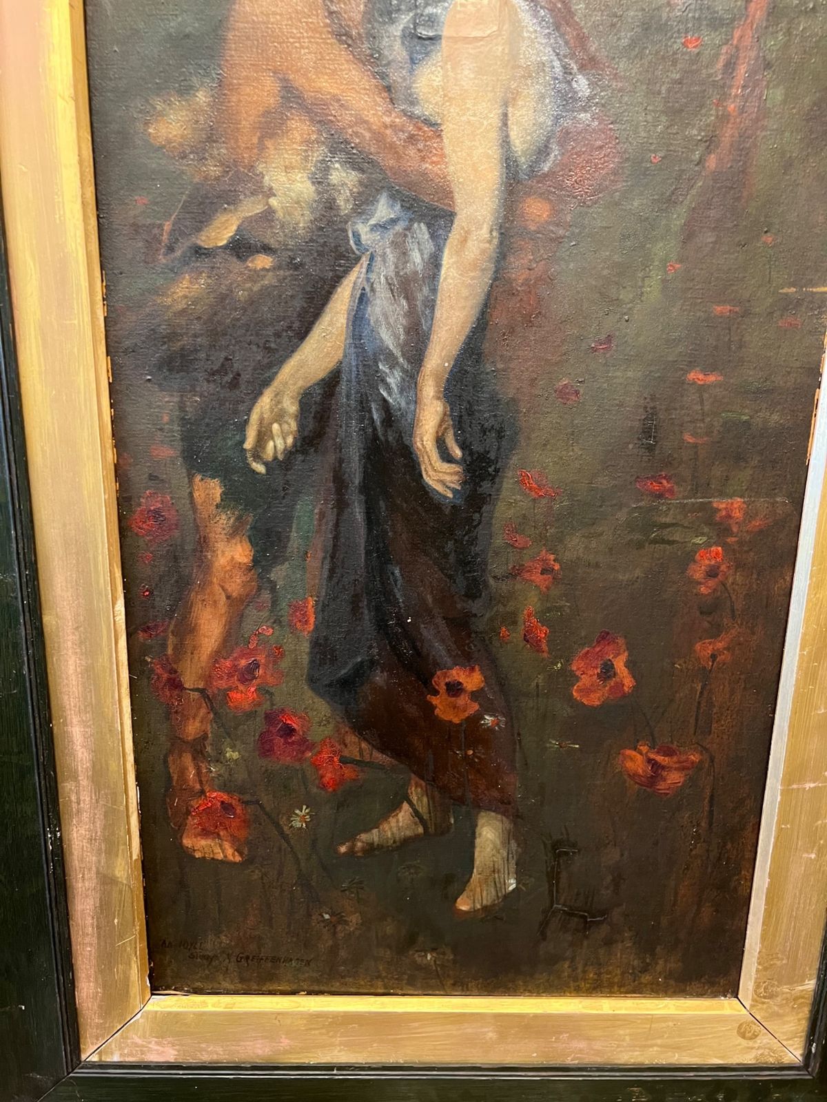 photo furniture C1920s Copy Of An Idyll Study ( M Greiffenhagen) Oil Painting On Board