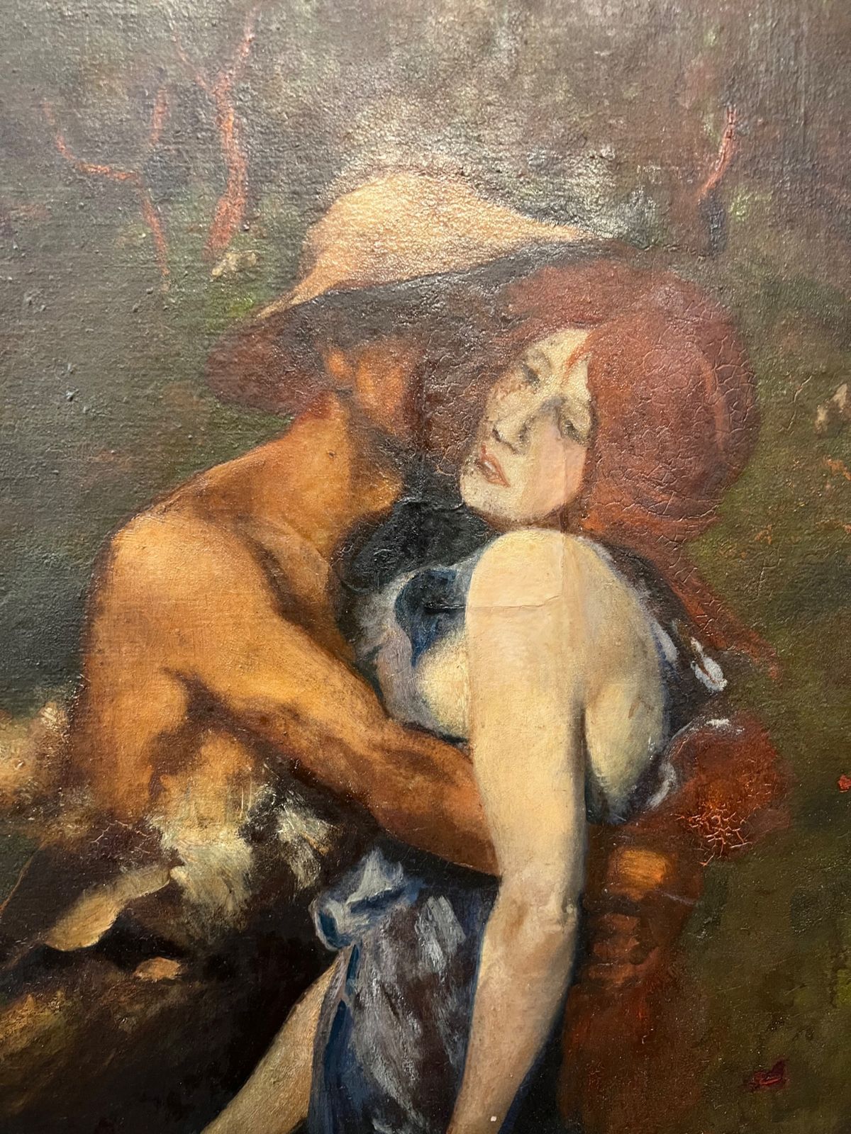 photo for sale C1920s Copy Of An Idyll Study ( M Greiffenhagen) Oil Painting On Board