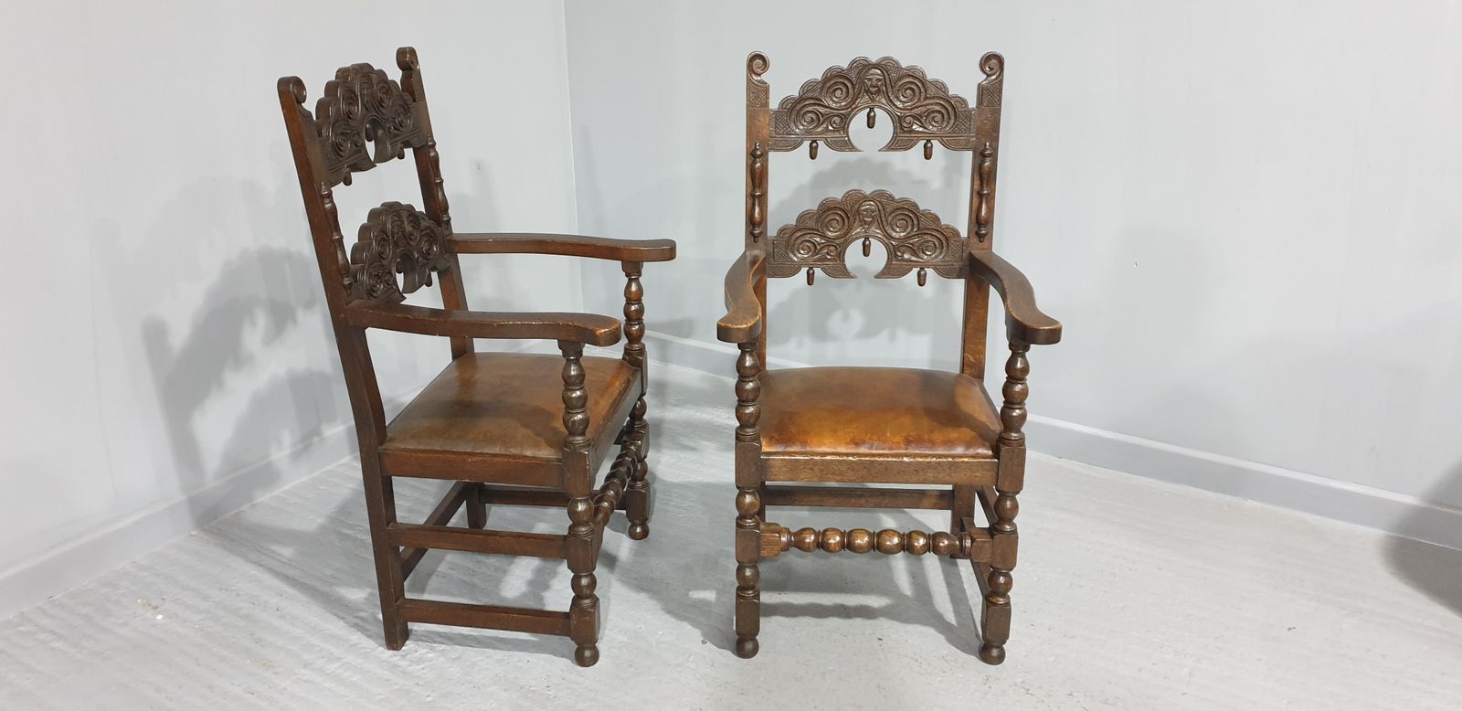 Lovely Pair Carver Hall Chairs photo buy