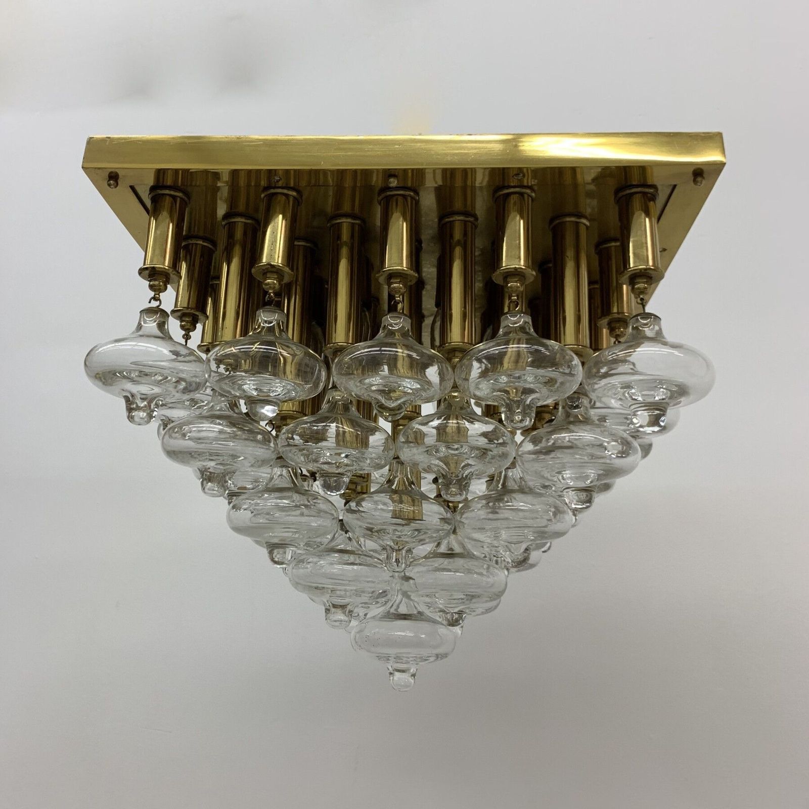 Mid Century Design Zeldzame Kalmar Gouden Plafondlamp, Jaren 1970 photo vintage