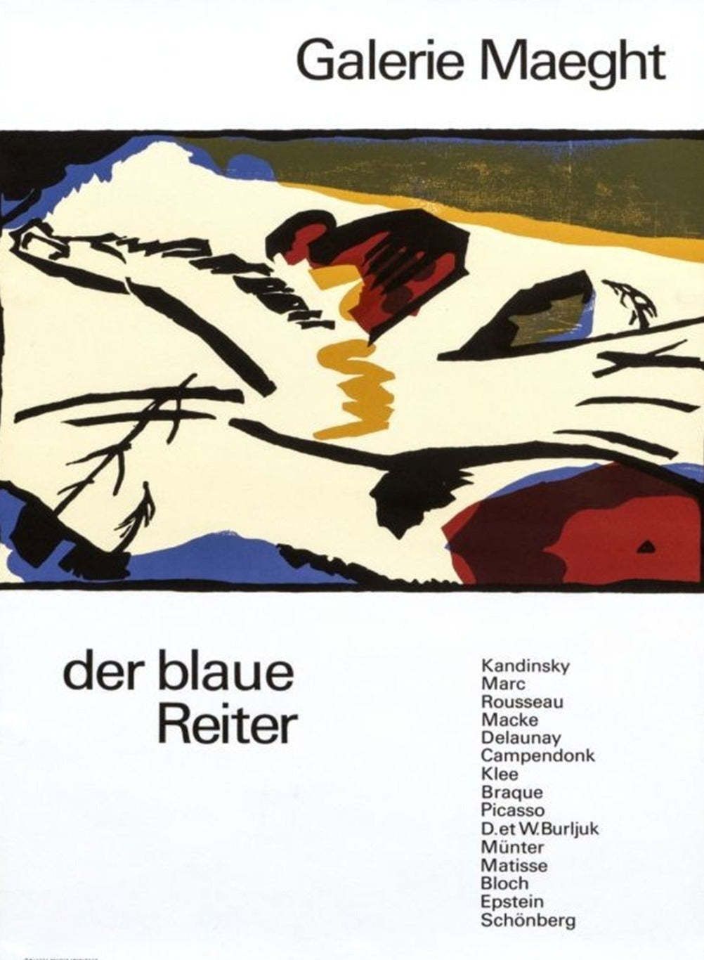 Der Blaue Reiter   Galerie Maeght Original Vintage Poster, 1960s