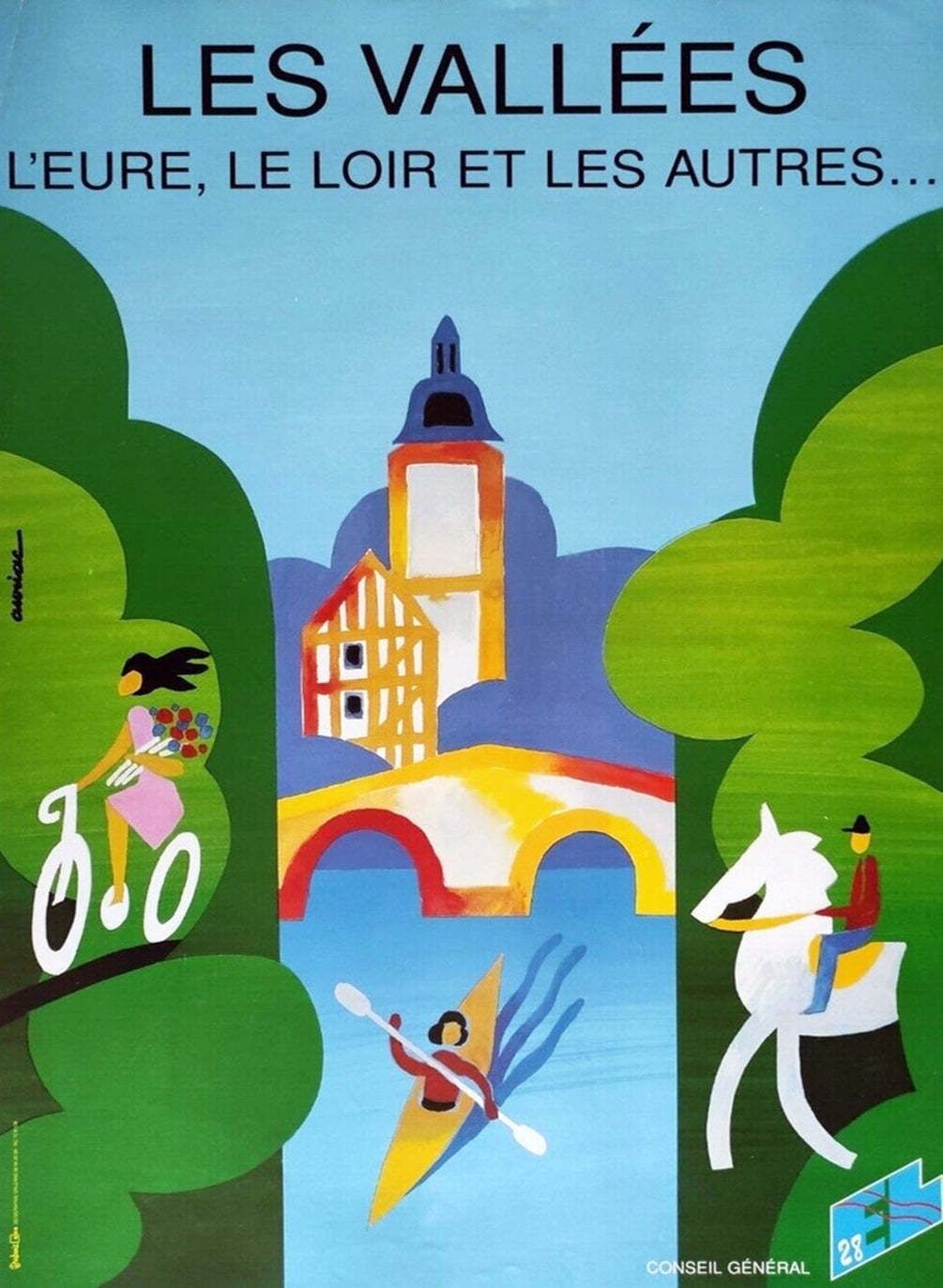 Les Vallees   The Eure, The Dordogne & The Others Original Vintage Poster