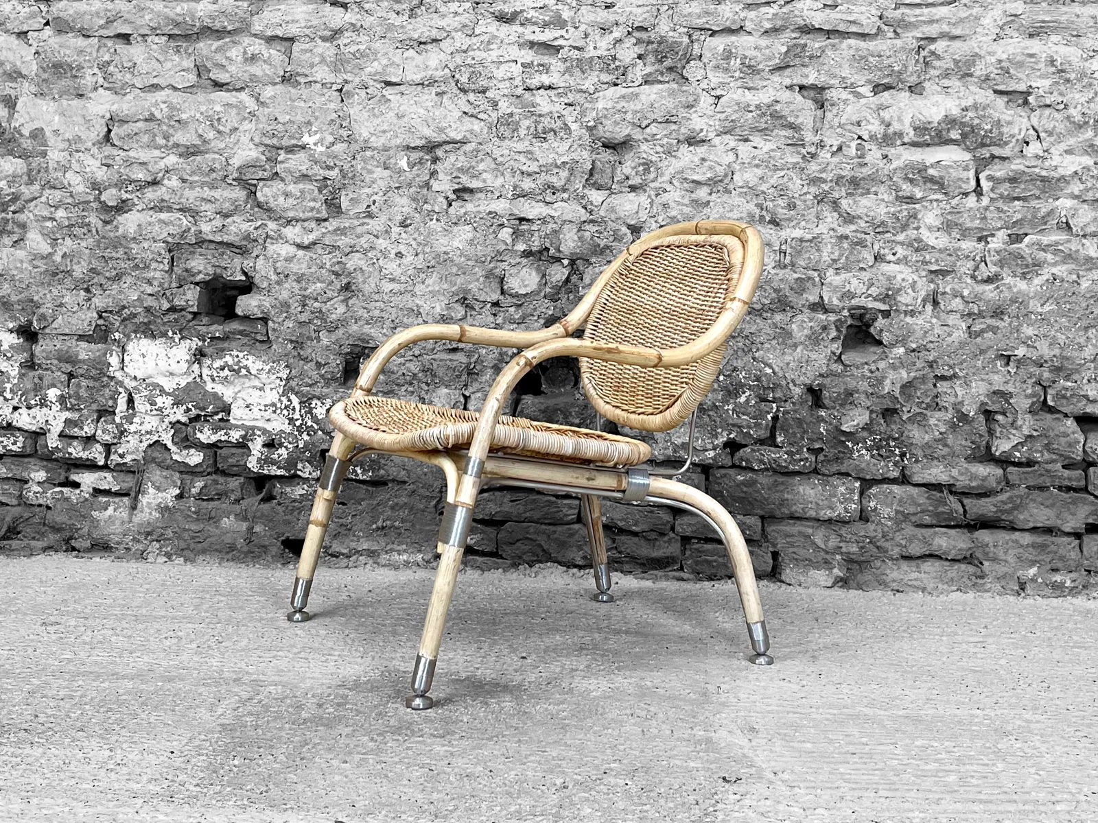 Vintage Ikea Garden Patio Chair Mats Theselius Rattan And Steel Armchair Bedroom Occasional Accent Chair