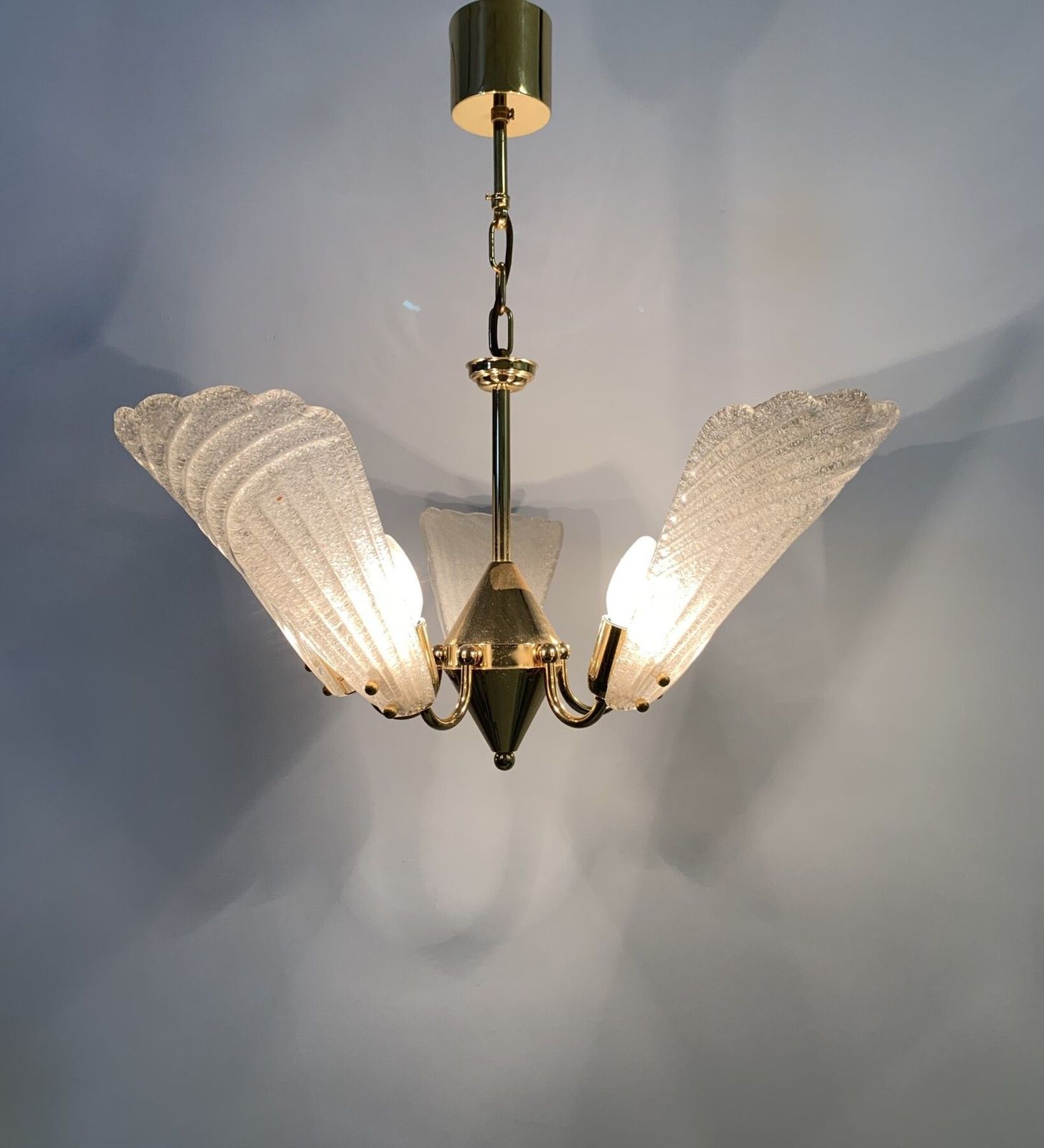 Italian Murano Glass Chandelier Hollywood Regency Design , 1970’s photo Lighting