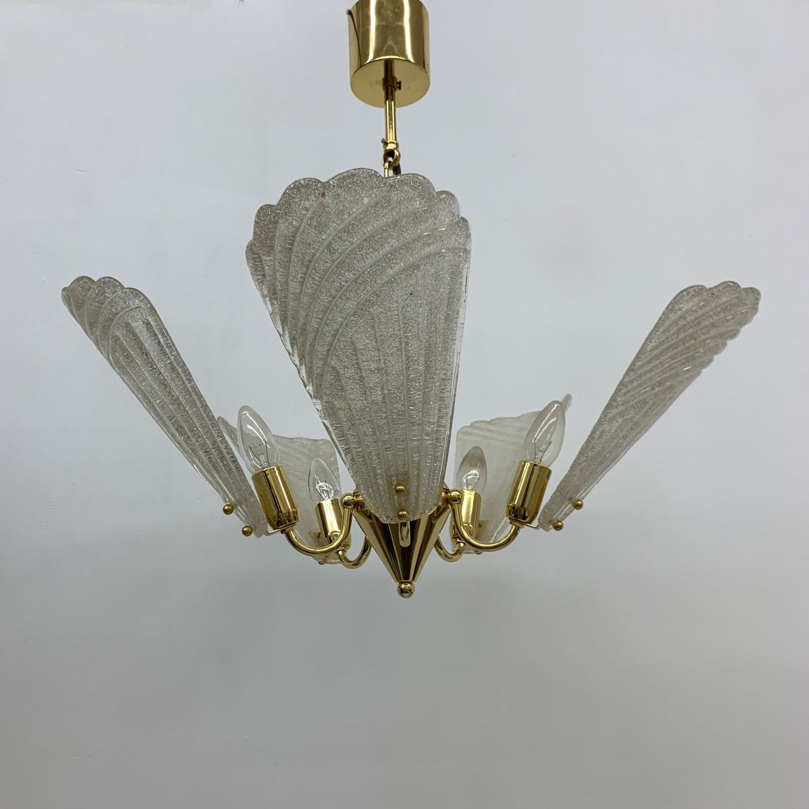 photo vinterior Italian Murano Glass Chandelier Hollywood Regency Design , 1970’s