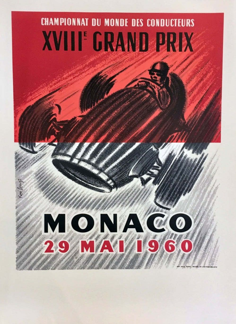 1960 Monaco Grand Prix  Original Vintage Poster