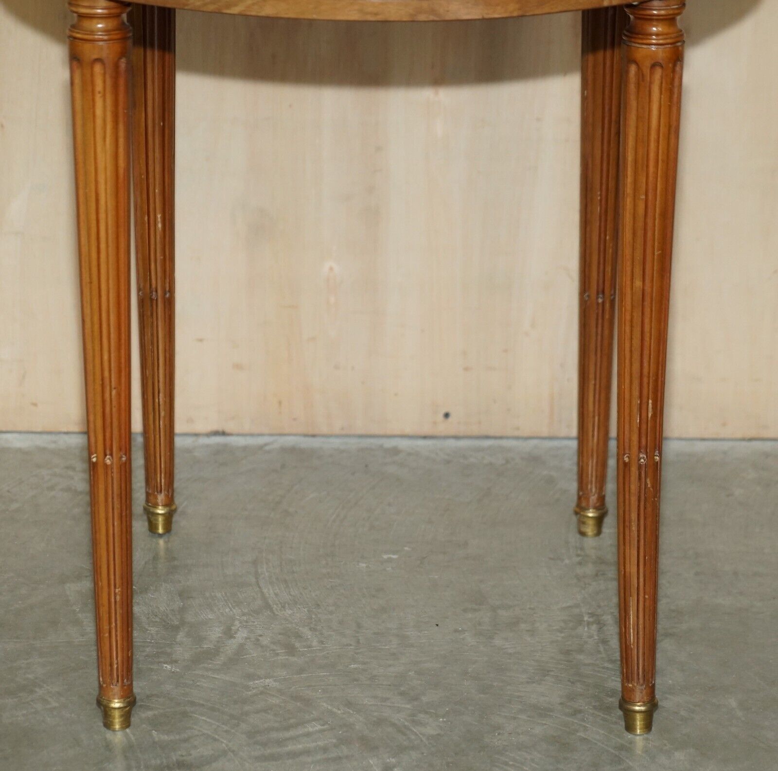 Restored Antique Napoleon III Occasional Table Brown Leather Top Butlers Trays photo 2850.0
