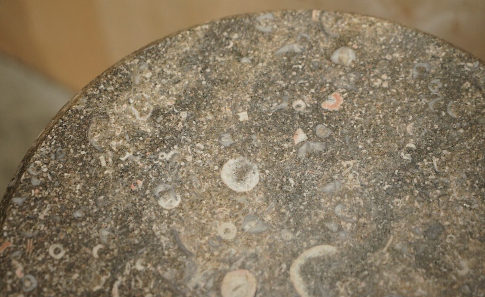 photo for sale Editors Choice Most Popular Fossil Marble Top Antique Side End Lamp Wine Table