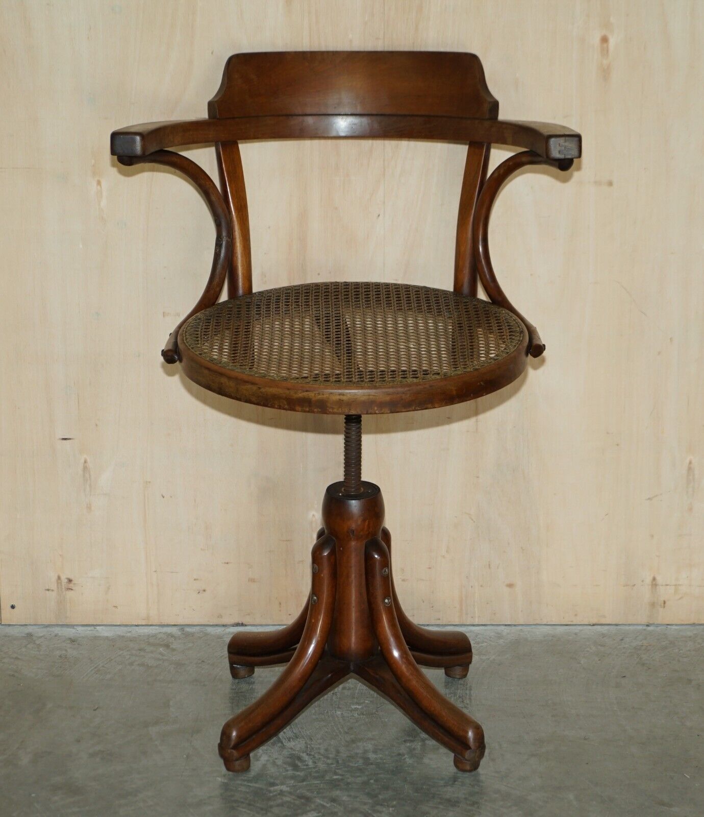 Original Antique Thonet Swivel Bergere Desk Captains Armchair Model Number 3 photo furniture