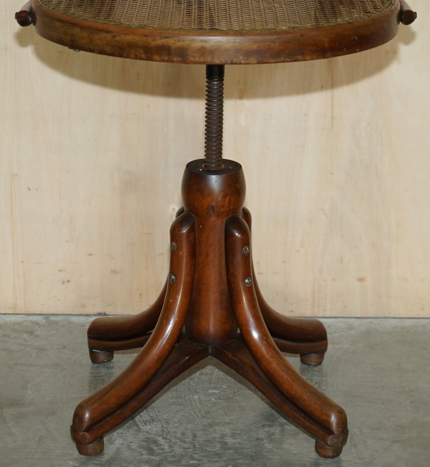 Original Antique Thonet Swivel Bergere Desk Captains Armchair Model Number 3 photo Furniture