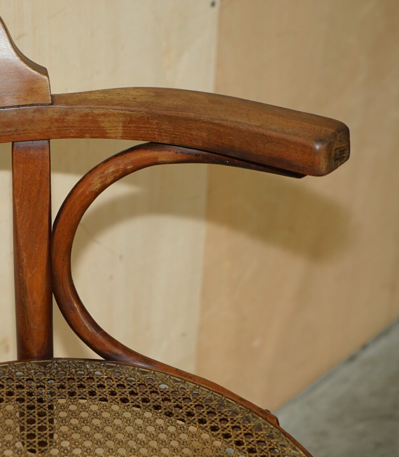 Original Antique Thonet Swivel Bergere Desk Captains Armchair Model Number 3 photo 1500.0