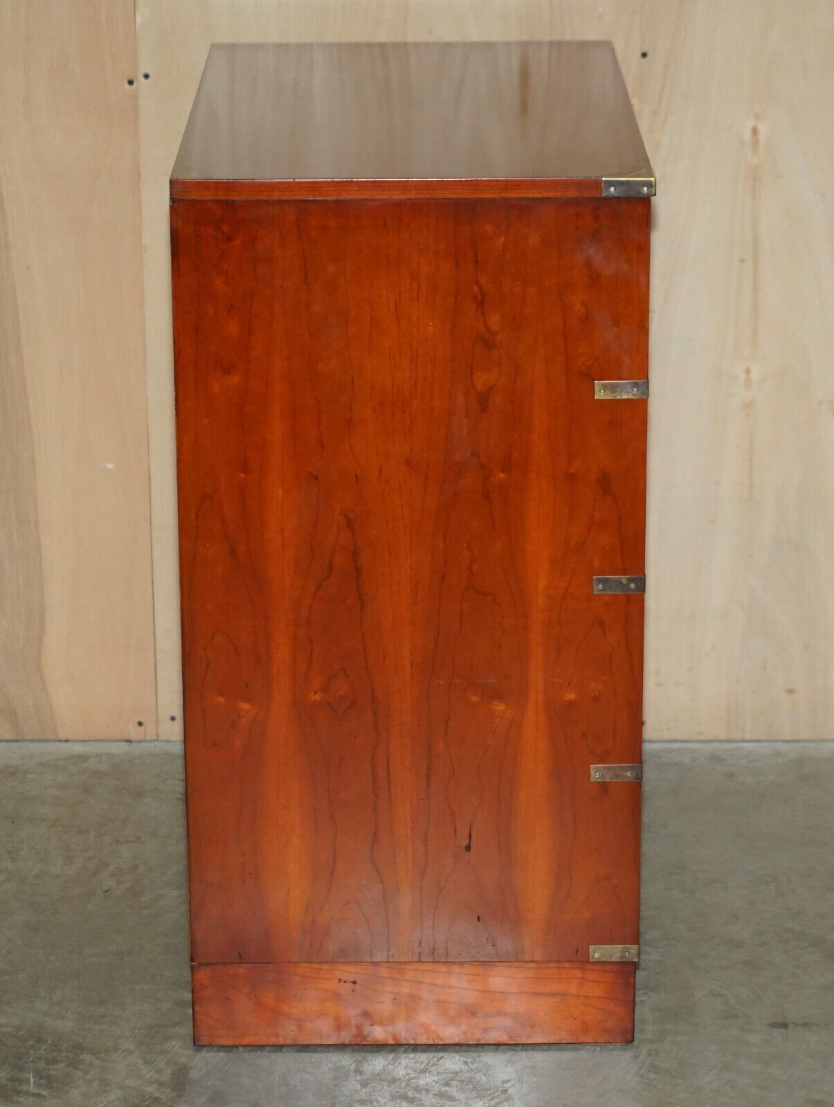 Lovely Vintage Rich Golden Brown Oak Military Campaign Chest Of Drawers photo vintage