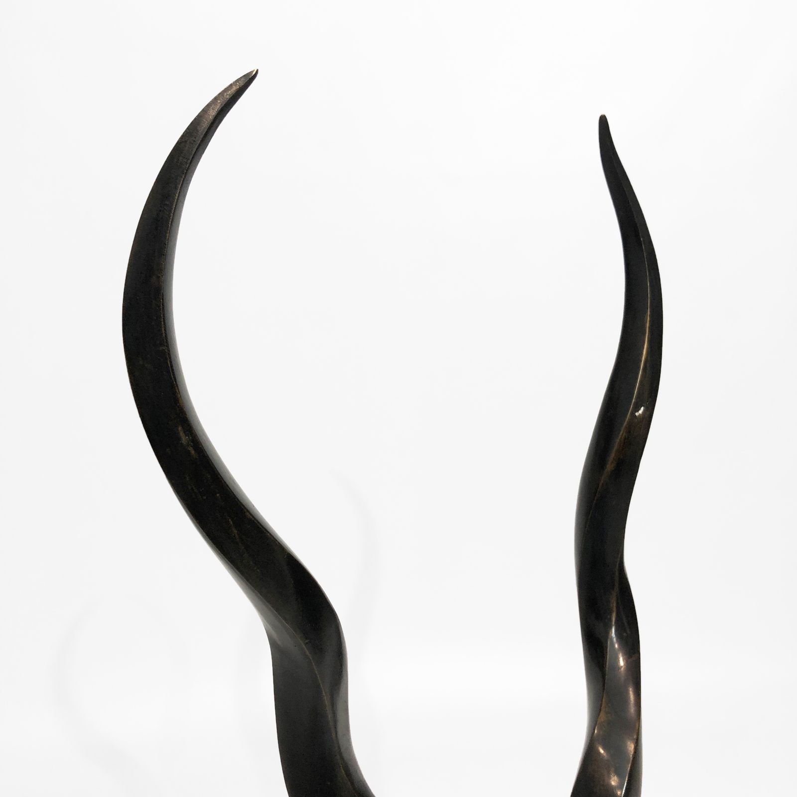 Brass Antelope Head Sculpture 1970s Kudu Hollywood Regency Karl Springer Horns photo for sale